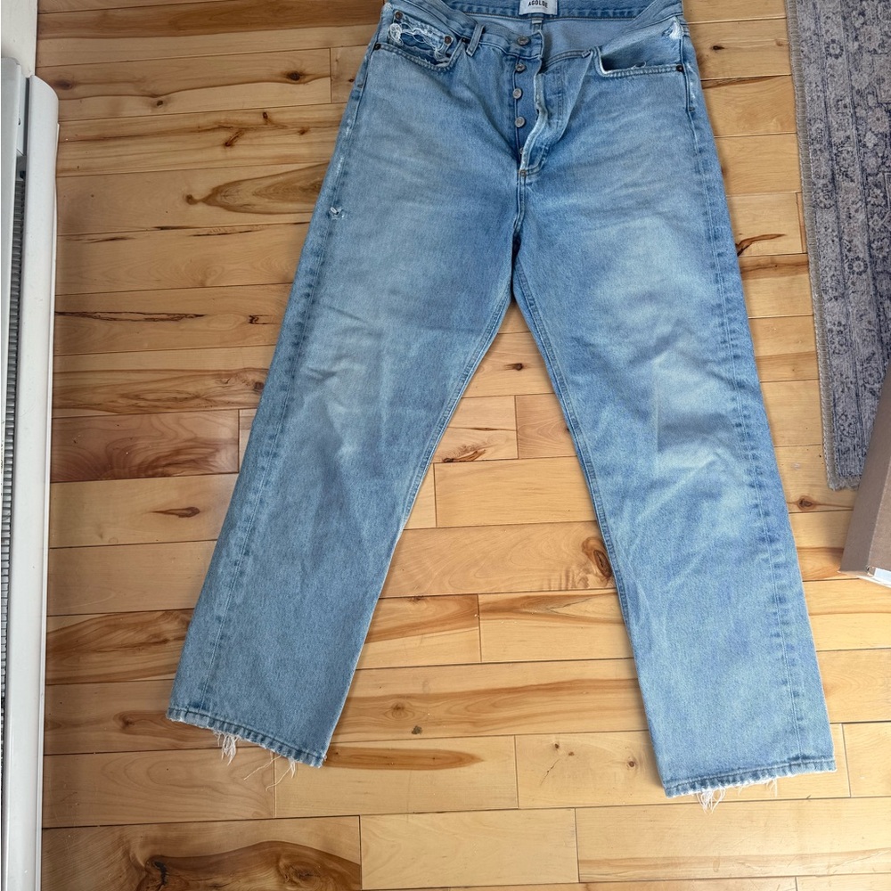 Agolde Women's Light Blue Straight Leg Jeans
